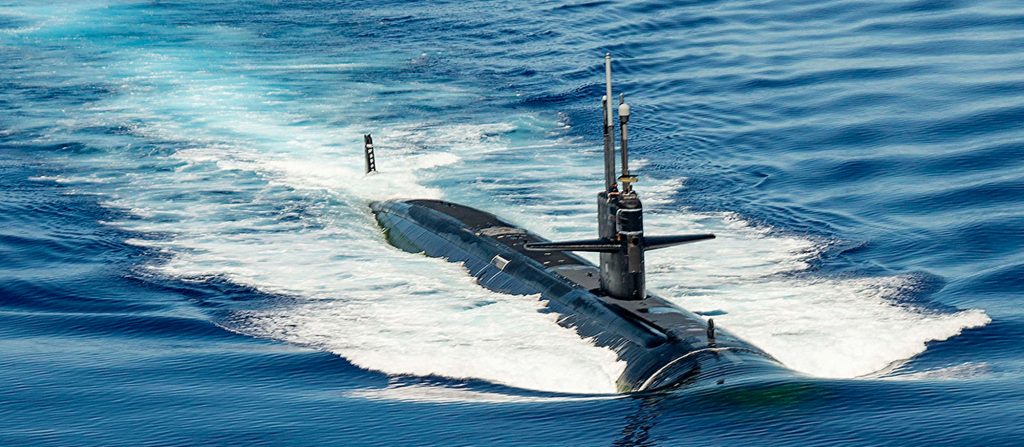submarine in water