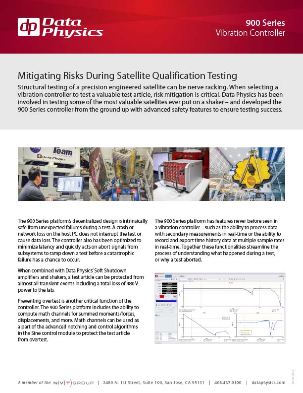 critical safety features for satellite vibration testing