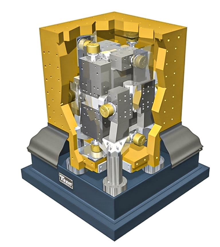 Cutaway view of The Cube. An advanced 6-Axis Vibration Test System from Team Corporation.