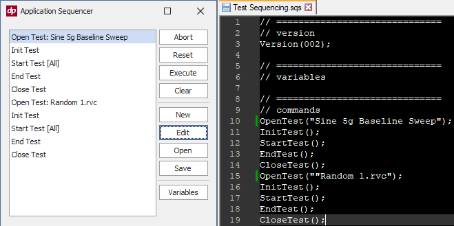 SignalCalc 900 Test Sequencing Scripting